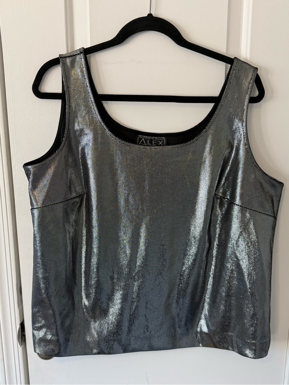 Vintage Alex Evenings Metallic sleeveless top size 18